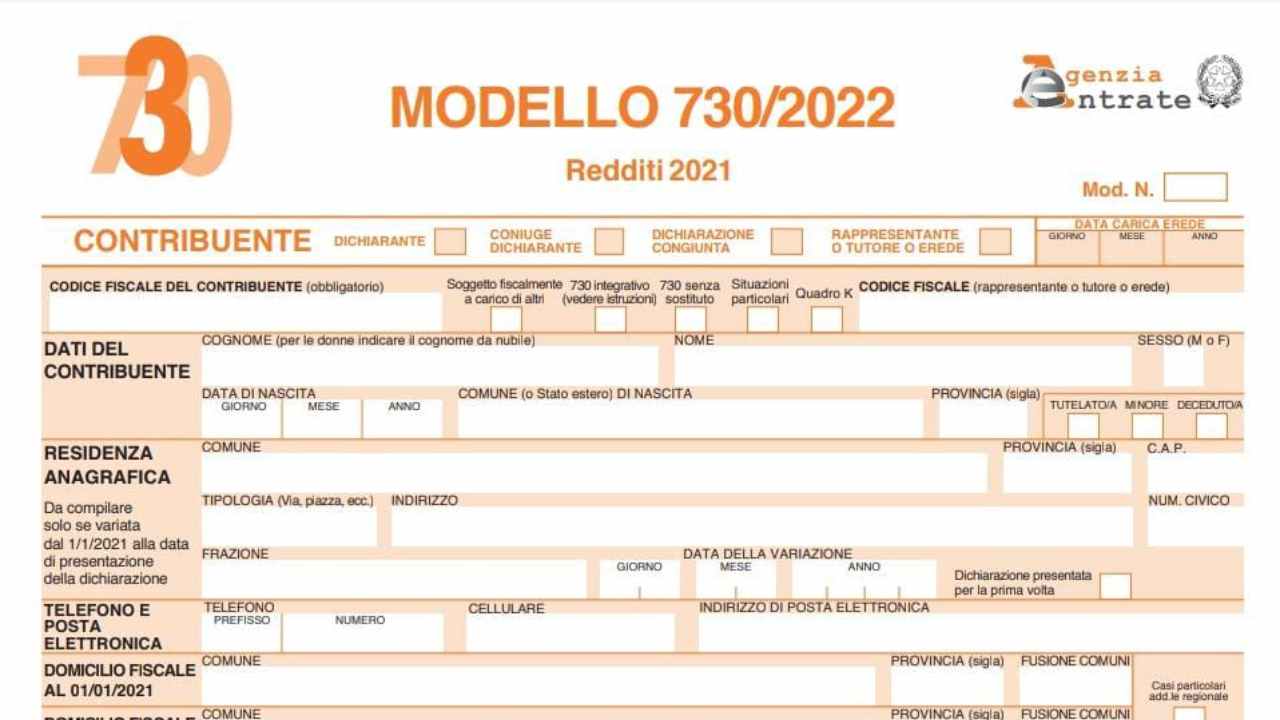 Modello 730/2022