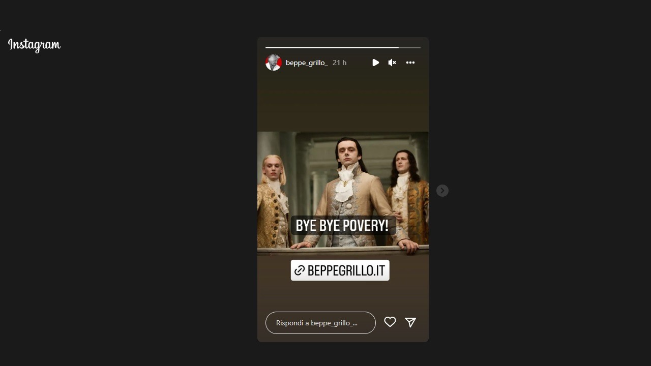 Ig stories Beppe Grillo