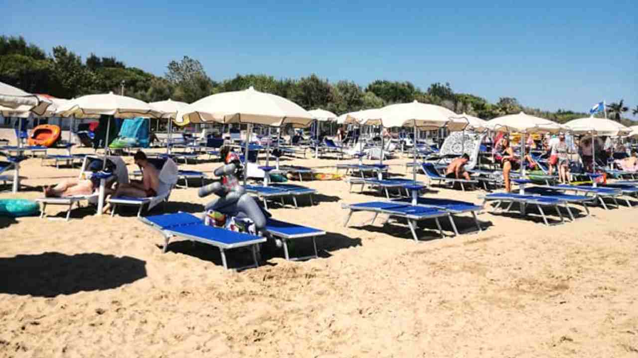 Ombrelloni in spiaggia