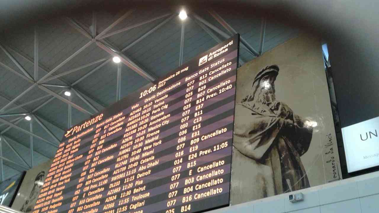 Tabellone voli in aeroporto