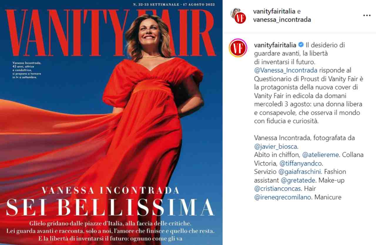 Copertina Vanity Fair Vanessa Incontrada 02-08-2022 Vesuvius