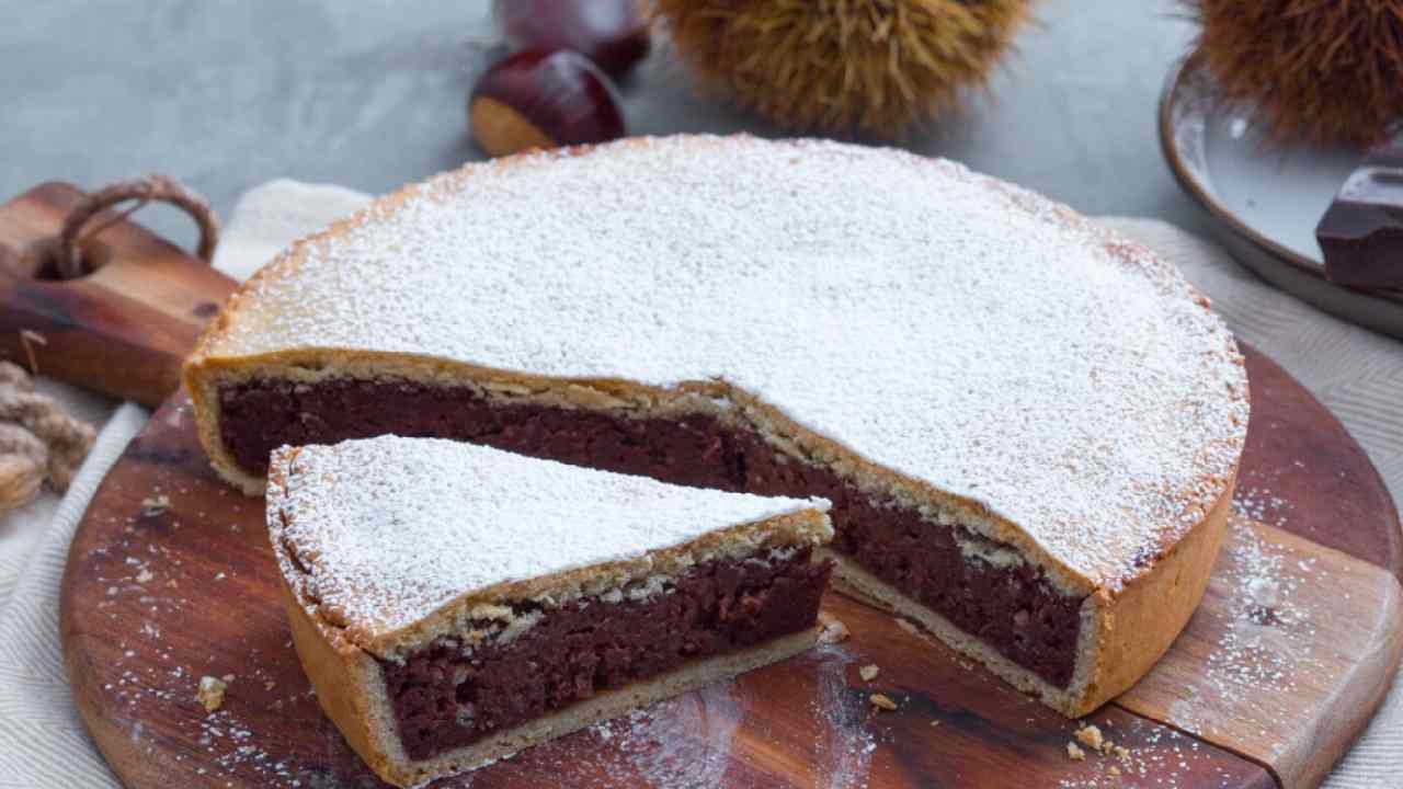 Crostata di cioccolato e castagne