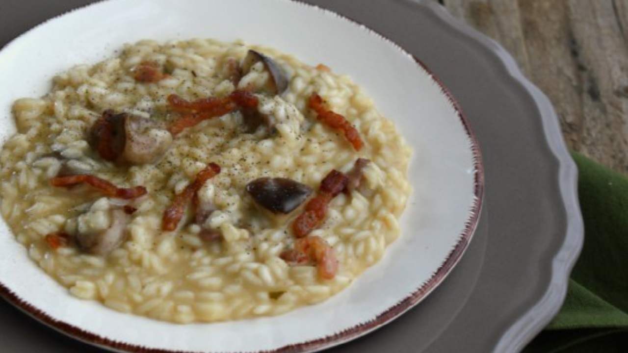 Risotto funghi e pancetta