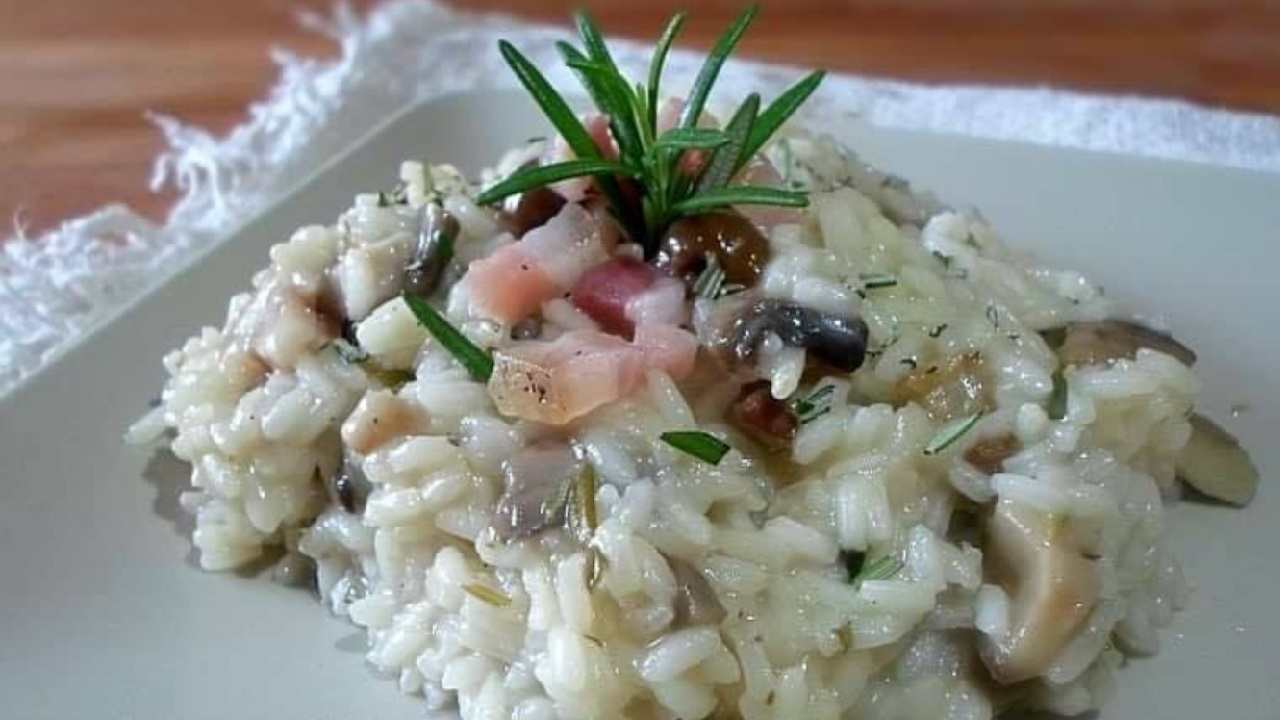 Risotto pancetta e funghi